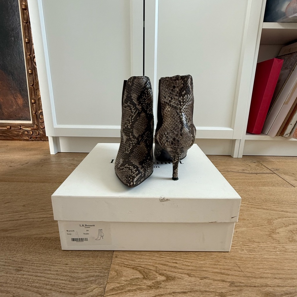 L.K. Bennet Snake Skin Booties Like New! - image 3